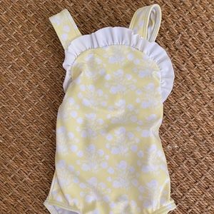 NWT. Minnow yellow ruffle one piece swim. Size 1.